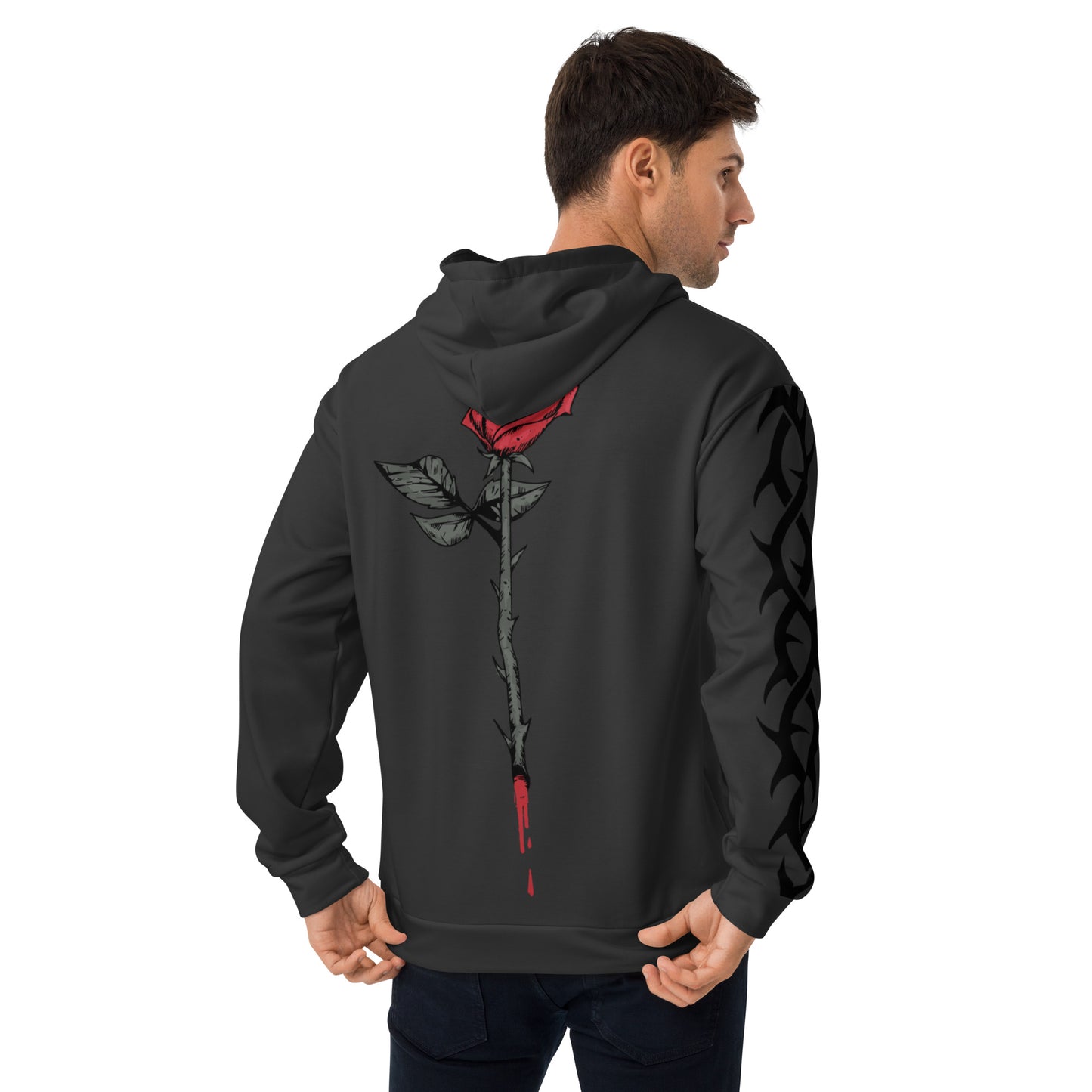 Rose Thorns Gray Hoodie